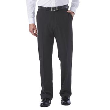 Men's Haggar Eclo Tonal Plaid Classic-fit Flat-front Dress Pants, Size: 42x32, Oxford