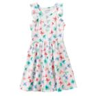 Girls 4-10 Jumping Beans&reg; Flutter Sleeves Print Dress, Girl's, Size: 10, White