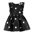 Girls 4-8 Carter's Polka-dot Ruffled Sateen Dress, Size: 8, Print
