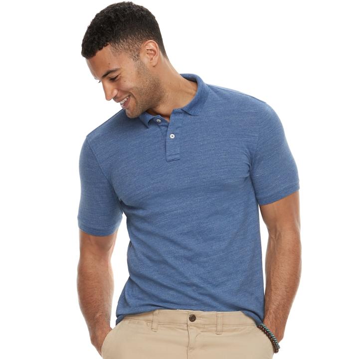 Men's Sonoma Goods For Life™ Flexwear Slim-fit Stretch Pique Polo, Size: Xl, Blue (navy)