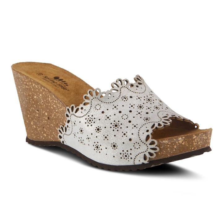 Spring Step Doilie Women's Wedge Sandals, Size: 41, Silver