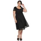 Plus Size Suite 7 Texture Fit & Flare Dress, Women's, Size: 14 W, Black