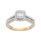 Lovemark 10k Gold 1/2 Carat T.w. Diamond Halo Engagement Ring, Women's, Size: 7, White