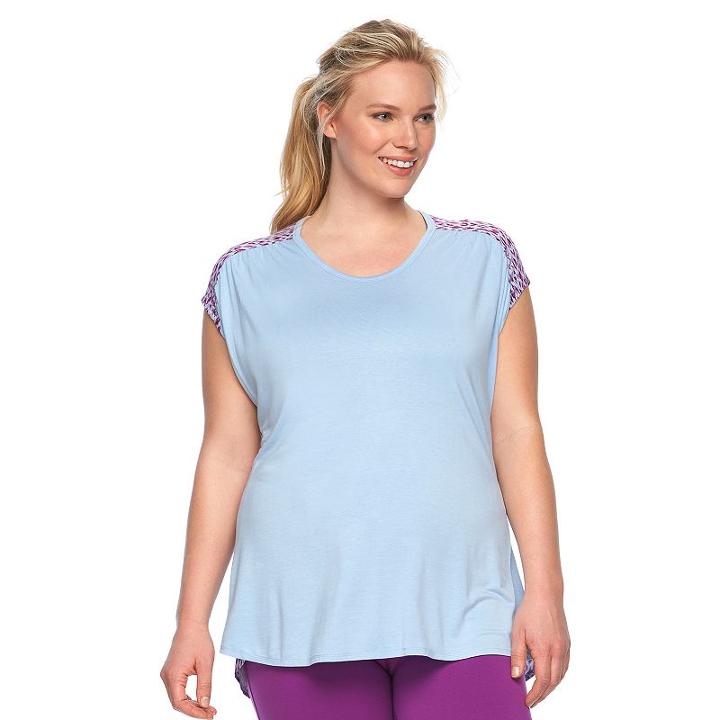 Plus Size Gaiam Reflect Studio To Street Scoopneck Tee, Women's, Size: 2xl, Blue Other