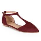 Journee Collection Vera Women's T-strap Flats, Girl's, Size: 11, Dark Red