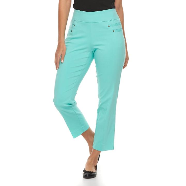 Women's Briggs Millennium Pull-on Ankle Pants, Size: 12, Light Blue