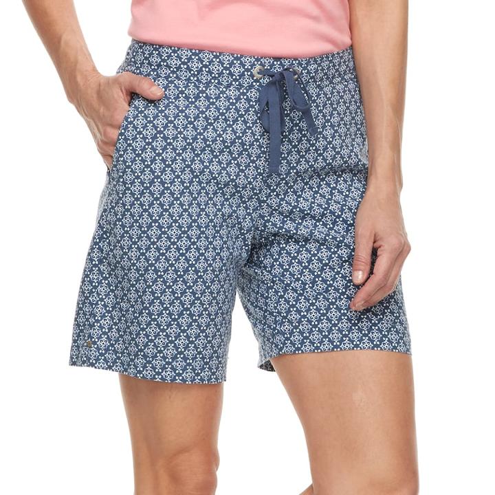 Women's Croft & Barrow&reg; Pull-on Sheeting Shorts, Size: Small, Med Blue