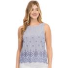Women's Izod Eyelet Embroidered Tank, Size: Small, Blue
