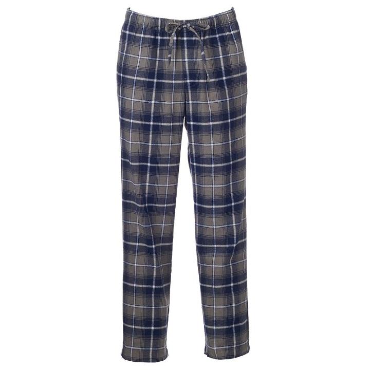 Men's Croft & Barrow&reg; Flannel Lounge Pants, Size: Small, Dark Blue