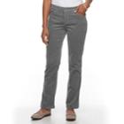 Women's Croft & Barrow&reg; Tummy Slimming Boot-cut Corduroy Pants, Size: 14, Grey (charcoal)