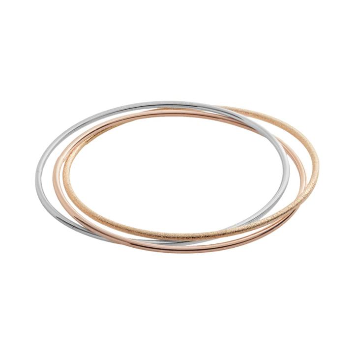 Elegante 18k Gold Over Brass Tri-tone Bangle Bracelet, Women's, Multicolor