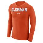 Men's Nike Clemson Tigers Marled Long-sleeve Dri-fit Tee, Size: Xl, Orange