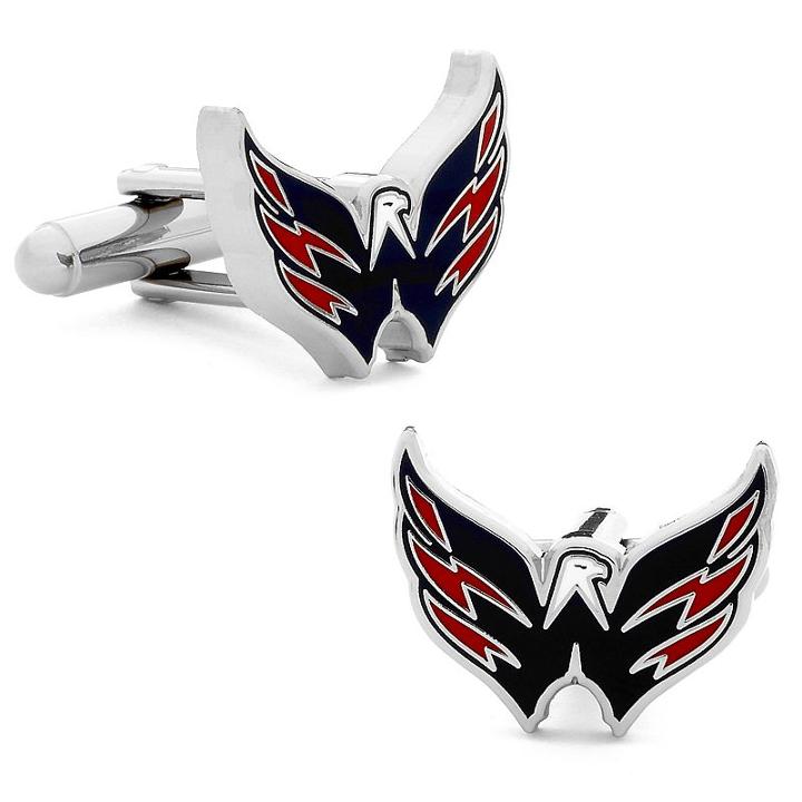 Washington Capitals Rhodium-plated Cuff Links, Men's, Multicolor
