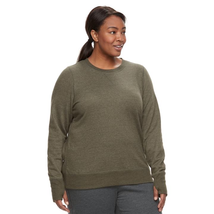 Plus Size Tek Gear&reg; Fleece Sweatshirt, Women's, Size: 1xl, Dark Green