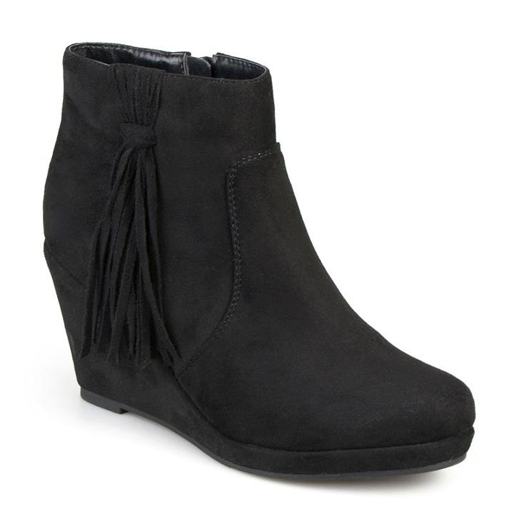 Journee Collection Ela Women's Wedge Ankle Boots, Girl's, Size: 10, Black