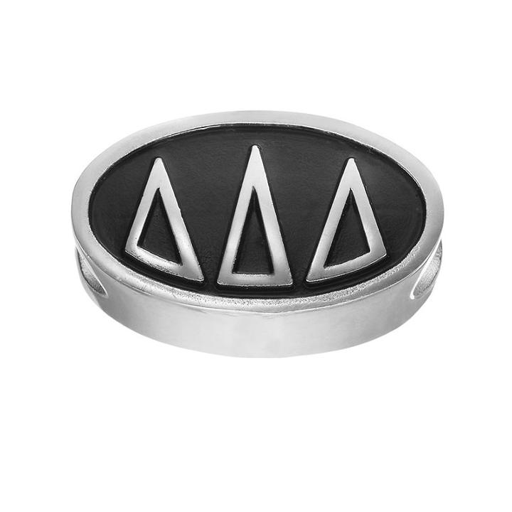 Logoart Delta Delta Delta Sterling Silver Oval Bead, Women's, Grey