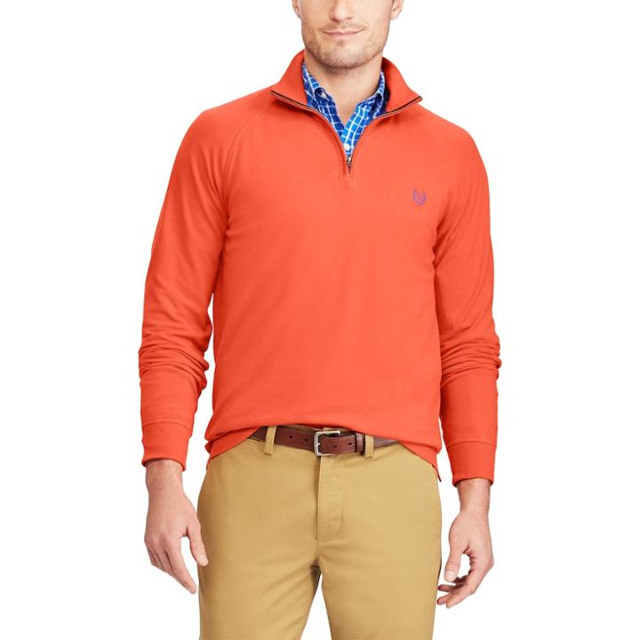Big & Tall Chaps Regular-fit Quarter-zip Stretch Pullover, Men's, Size: 3xb, Orange