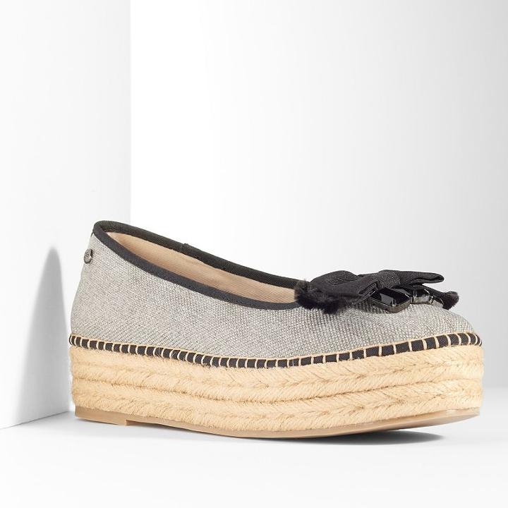 Simply Vera Vera Wang Women's Platform Espadrille Shoes, Size: 9, Grey
