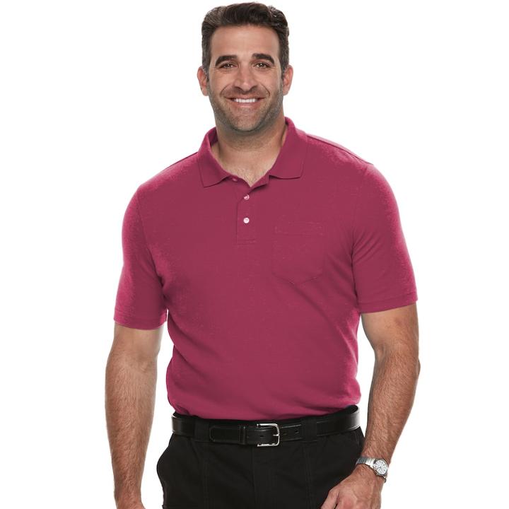 Big & Tall Croft & Barrow&reg; Classic-fit Easy-care Interlock Pocket Polo, Men's, Size: 3xb, Dark Pink
