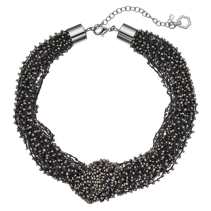 Simply Vera Vera Wang Chunky Knotted Seed Bead Necklace, Women's, Black
