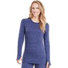 Women's Cuddl Duds Comfortwear Crewneck Top, Size: Xs, Dark Blue