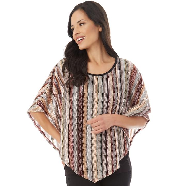 Women's Apt. 9&reg; Textured Popover Top, Size: Small, Pink Stripe Shine