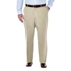Big & Tall Haggar Premium Stretch No-iron Khaki Flat-front Pants, Men's, Size: 38x36, Dark Beige