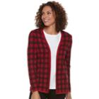 Women's Croft & Barrow&reg; Classic Open-front Cardigan, Size: Large, Med Red