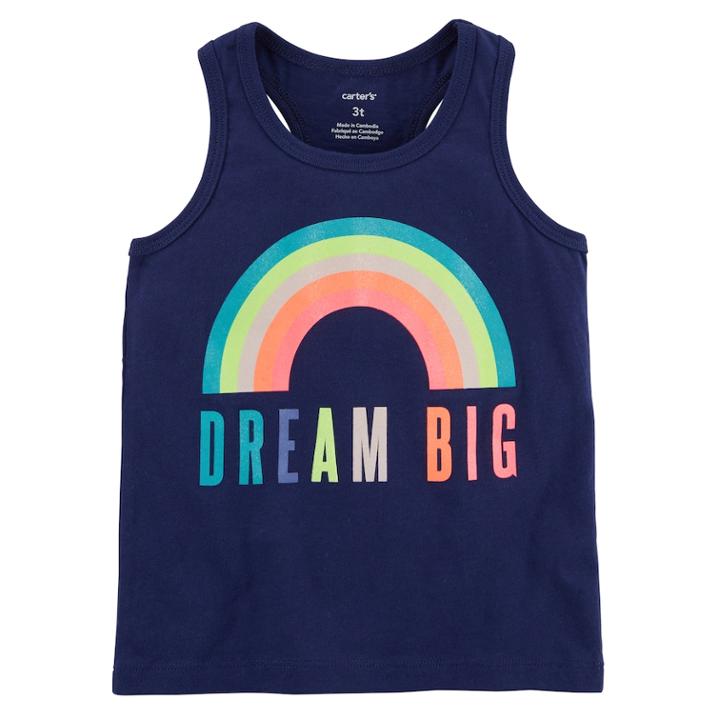 Girls 4-8 Carter's Slogan Graphic Racerback Tank Top, Size: 4-5, Blue