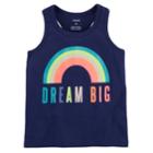 Girls 4-8 Carter's Slogan Graphic Racerback Tank Top, Size: 4-5, Blue