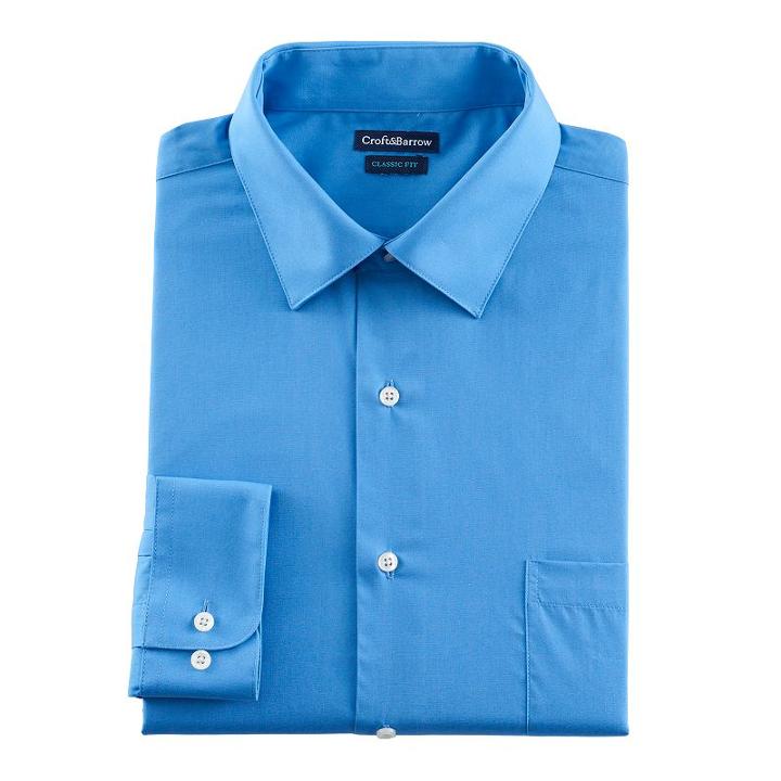 Men's Croft & Barrow&reg; Classic-fit Striped Dress Shirt And Patterned Tie, Size: L-36/37, Blue