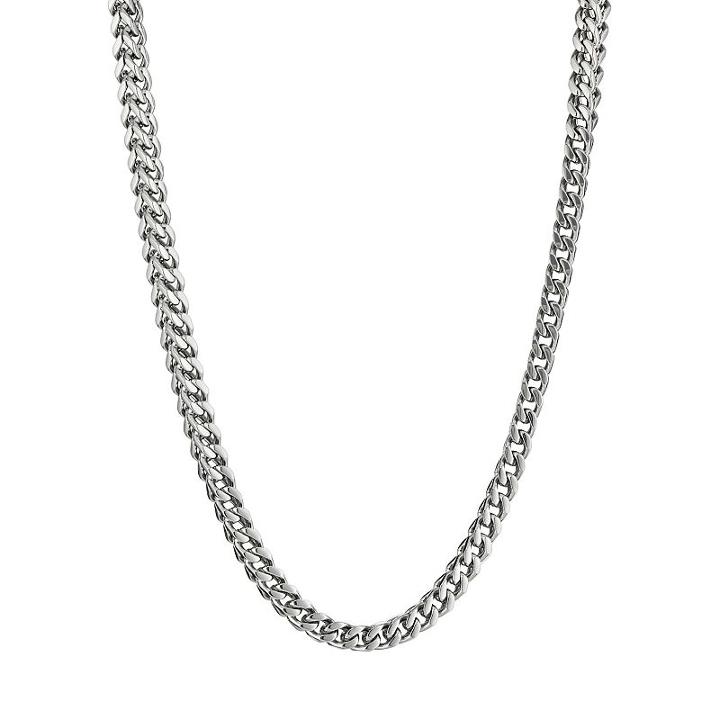 Lynx Stainless Steel Foxtail Chain Necklace - 30 In. - Men, Size: 30, Grey