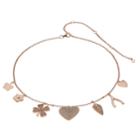 14k Rose Gold Over Silver Cubic Zirconia Charm Choker Necklace, Women's, White
