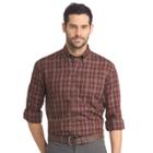 Men's Arrow Heritage Regular-fit Twill Button-down Shirt, Size: Medium, Dark Red