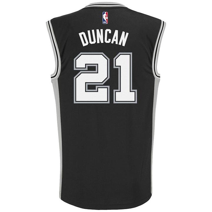 Men's Adidas San Antonio Spurs Tim Duncan Replica Jersey, Size: Xl, Black