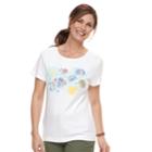 Women's Croft & Barrow&reg; Crewneck Graphic Tee, Size: Large, Light Blue