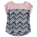 Girls 7-16 Rewind Rolled Cuff Sleeves Top, Size: Medium, Light Pink