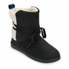 Dearfoams Women's Memory Foam Boot Slippers, Size: 8, Black