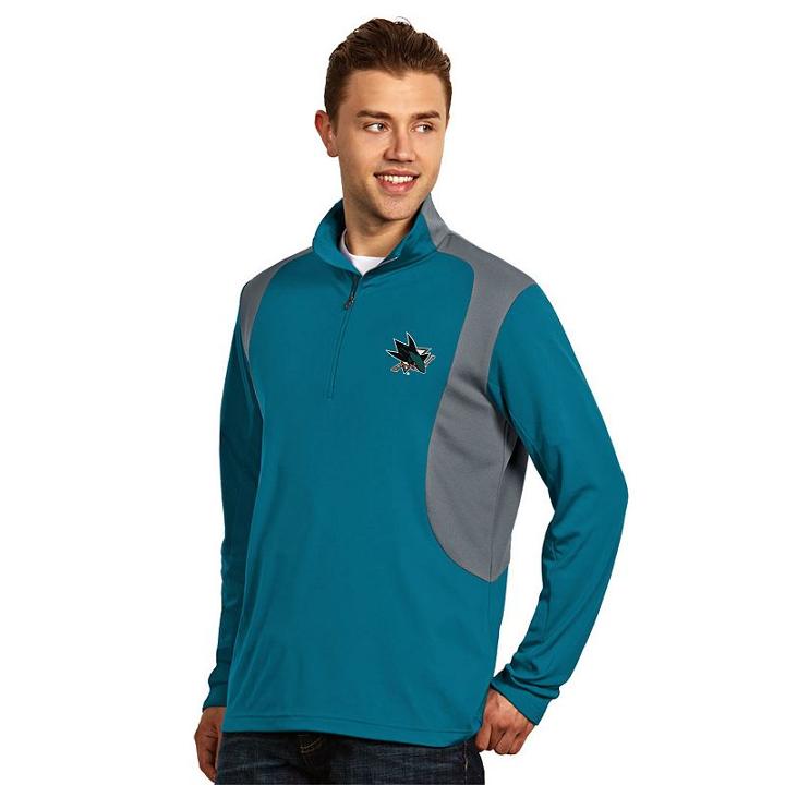 Men's Antigua San Jose Sharks Delta 1/4-zip Pullover, Size: Medium, Turquoise/blue (turq/aqua)