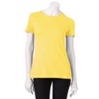 Croft & Barrow&reg; Essential Solid Tee, Women's, Size: Medium, Yellow