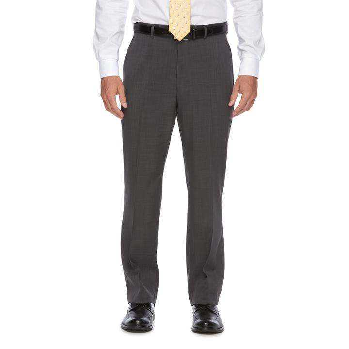 Men's Chaps Classic-fit Performance Flat-front Dress Pants, Size: 38x34, Grey