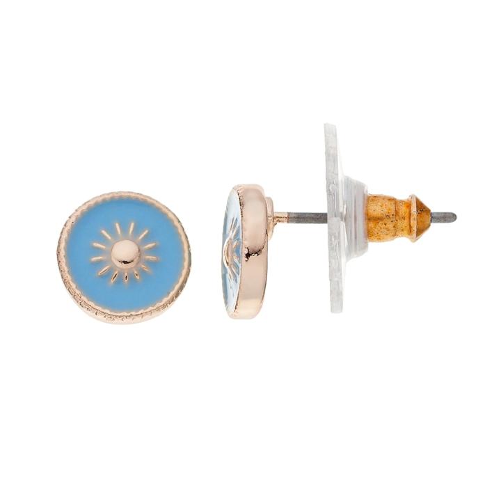 Lc Lauren Conrad Blue Nickel Free Sun Stud Earrings, Women's