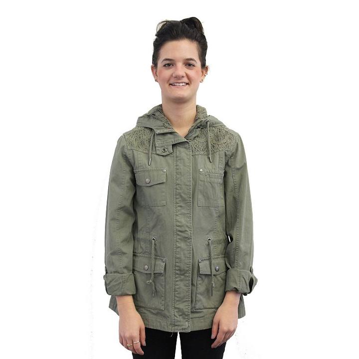 Women's Coffee Shop Lace Jacket, Size: Medium, Green