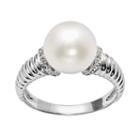 Pearlustre By Imperial Sterling Silver Freshwater Cultured Pearl And Diamond Accent Ring, Women's, Size: 6, White
