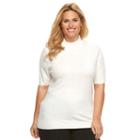 Plus Size Napa Valley Sleeveless Mockneck Sweater, Women's, Size: 1xl, White