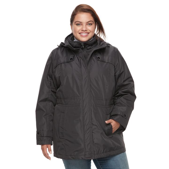 Plus Size D.e.t.a.i.l.s Anorak Jacket, Women's, Size: 2xl, Hematite