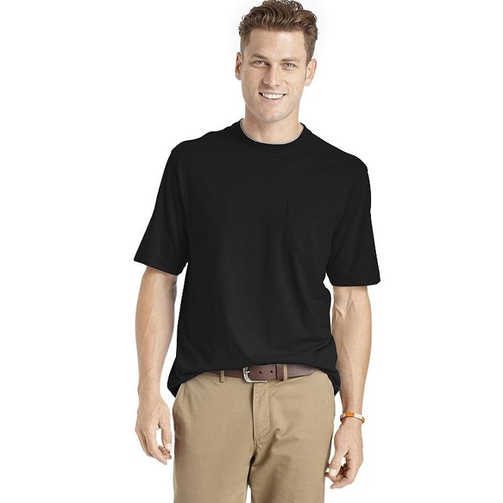 Men's Izod Mock-layer Crewneck Tee, Size: Xl, Black