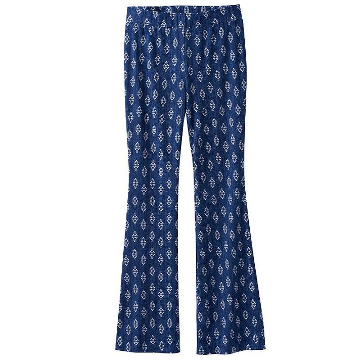 Girls 7-16 Joey B Patterned Soft Flare Pants, Girl's, Size: Medium, Blue Other