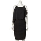 Women's Scarlett Shutter Stripe Cold-shoulder Sheath Dress, Size: 14, Black