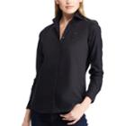 Women's Chaps No Iron Broadcloth Shirt, Size: Xl, Black